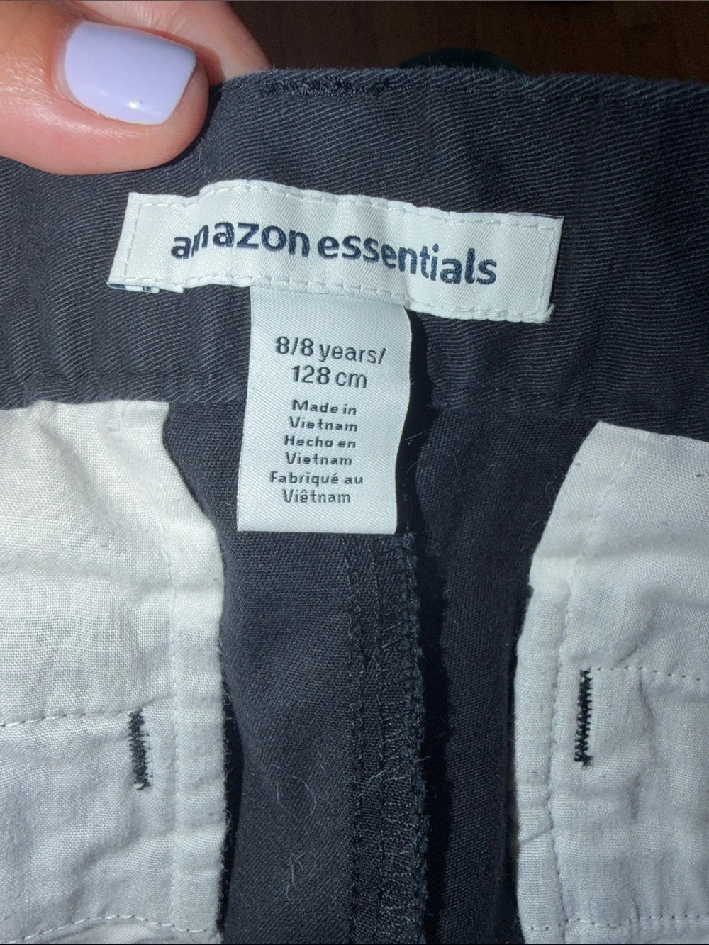 Amazon Essentials Boys Black Flat Front Casual Shorts